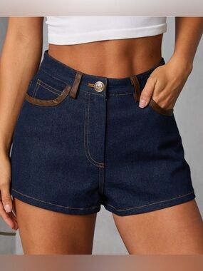 Leather trim shorts